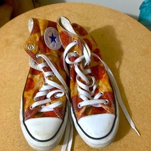 Converse tennis with pepperoni design, worn a couple of times